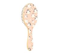 Spazzola per capelli in legno Carino Peach Penguin Paddle Spazzola per capelli per le donne Spazzola per capelli in legno naturale Spazzola per capelli