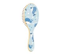 Spazzola per capelli in legno Cartoon Balene blu e bolle Paddle Spazzola per capelli per le donne Spazzola di legno per spazzola per capelli per capelli naturali