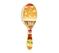 Spazzola per capelli in legno Cartoon Hamburger Gattino Paddle Spazzola per capelli per le donne Spazzola per capelli in legno per le donne Spazzola per messaggi in legno