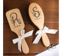 Spazzola Per Capelli In Legno Con Incisione Personalizzata Del Nome Per Damigelle D'onore, Spazzola Per Massaggio Del Cuoio Capelluto Con Lettere A-Z Personalizzate, Pettine Districante Per Capelli