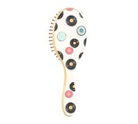 Spazzola per capelli in legno Dischi in vinile Musica Bianco Paddle Spazzola Per Capelli Naturali Spazzole Per Capelli In Legno Per Le Donne Spazzola In Legno Naturale