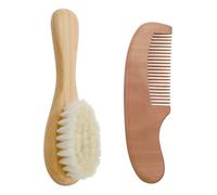 Spazzola per capelli in legno e pettine Set di setole naturali di capra spazzola per capelli per bambini spazzola per massaggio corpo infantile spazzola lenitiva spazzola da viaggio