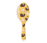 Spazzola per capelli in legno Gatti Giallo Nero Bianco Legno Spazzola Paddle Spazzole In Legno Per Capelli Massaggio In Legno Spazzola Per Capelli
