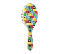Spazzola per capelli in legno Gatto Gattino Plaid Tartan Check Scozia Legno Paddle Brush Spazzole per capelli in legno per le donne Spazzola di massaggio in legno