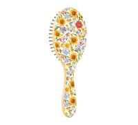 Spazzola per capelli in legno Girasole Bellezza Fiori Tropical Paddle Spazzola Per Capelli Naturali Spazzole Per Capelli In Legno Per Le Donne Pennello Messaggio In