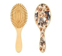 Spazzola per capelli in legno, gruppo di animali domestici, spazzola per capelli lunghi, corti, ricci, spessi, sottili, per donne, uomini, ragazzi e ragazze