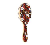 Spazzola per capelli in legno Lilly Floreale Bianco Fiore di campo Rosso Paddle Spazzola Per Capelli Per Le Donne Spazzola Di Legno Per Capelli Per Capelli Naturali