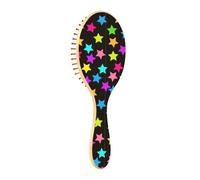 Spazzola per capelli in legno Neon Nero Stelle Colorate Spazzola Paddle In Legno Per Capelli Spazzole Per Capelli In Legno Per Le Donne Spazzola Di Massaggio