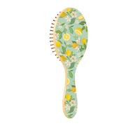 Spazzola per capelli in legno Oro Giallo Limone Tropic Frutta Foglie Fiori Spazzola per Capelli Pagaia Per Le Donne Spazzola In Legno Per La Crescita Dei Capelli Spazzola Massaggio In