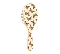 Spazzola per capelli in legno Paddle Spazzola per capelli per le donne Spazzola in legno per capelli per capelli naturali Farfalle monarca