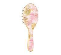 Spazzola per capelli in legno Palma tropicale Pesca e foglie d'oro Spazzola per capelli naturali Spazzola per capelli in legno per le donne Spazzola per capelli naturali