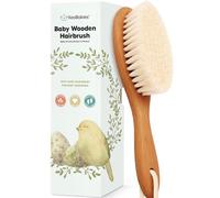 Spazzola per capelli in legno per bambini, con cappuccio per culla con setole morbide di capra, prodotto perfetto per la cura del cuoio capelluto per ragazze, ragazzi, pettine per neonati, kit per la