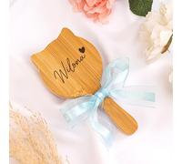 Spazzola per Capelli in Legno Personalizzata per Donna, Pettine con Nome/Fiore di Nascita Personalizzato, Regalo di Compleanno o Matrimonio per Migliore Amica o Damigella
