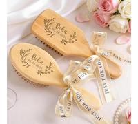 Spazzola Per Capelli In Legno Personalizzata, Spazzola Per Cuscino D'aria Fatta A Mano Con Nome Inciso, Regalo Personalizzato Per Proposta Di Damigella D'onore, Bomboniere(Oval)