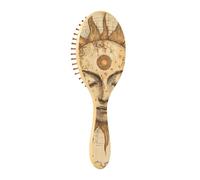 Spazzola per capelli in legno Retro Bohemian Tarocchi Astrologia Stella Luna Legno Paddle Spazzola per capelli Spazzola per capelli Spazzola per capelli per la crescita dei capelli Massaggio Spazzola