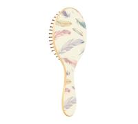 Spazzola per capelli in legno Semplice Piume Colorate Spazzola in legno per capelli Spazzola di legno Per Capelli Spazzola di legno Per Capelli Spazzola Messaggio in legno
