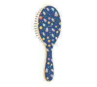 Spazzola per capelli in legno Spazio Astronauti Arcobaleno Navi Modello Spazzola Paddle Per Capelli Fine Spazzola di Legno Per Capelli Capelli Spazzola di Massaggio Dei Capelli