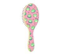 Spazzola per capelli in legno Spazzola in legno per capelli Spazzole per capelli in legno per le donne Spazzola in legno naturale Carino Belle rane Varie posizioni Mano