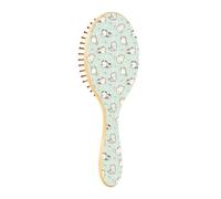 Spazzola per capelli in legno Spazzola per capelli in legno Spazzola per capelli in legno per le donne Spazzola per capelli naturali Gatti carino verde