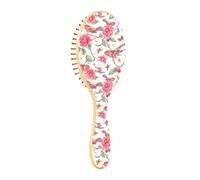 Spazzola per capelli in legno Spazzola per capelli in legno Spazzola per capelli in legno per le donne Spazzola per messaggi in legno Coppia di uccelli in fiore