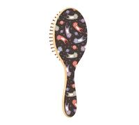 Spazzola per capelli in legno Spazzola per capelli in legno Spazzola per capelli per la crescita dei capelli Massaggio in legno Spazzola per capelli Cartoon Gatti Astronauti