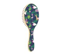 Spazzola per capelli in legno Spazzola per capelli in legno Spazzole per capelli in legno per le donne Massaggio Spazzola per capelli Maiale unicorni Flamingo Pizza Alpaca