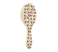 Spazzola per capelli in legno Spazzola per capelli naturali Spazzola per capelli in legno per le donne Spazzola per massaggio per capelli divertente orso guida auto bianca