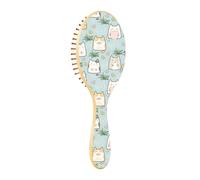 Spazzola per capelli in legno Spazzola per capelli Paddle Spazzola in legno per la crescita dei capelli Spazzola per capelli naturale Bella Carino Gatti Cartoon Farfalla Blu
