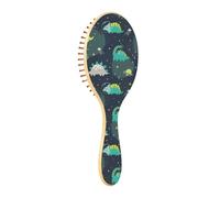 Spazzola per capelli in legno Spazzole per capelli Paddle per le donne Spazzole per capelli in legno per le donne Spazzola per capelli naturale Dinosauro del fumetto nello spazio