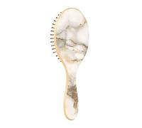 Spazzola per capelli in legno Texture marmo Combinazione di colori oro bianco Design semplice del modello per cuscinetti animali Paddle Spazzola per capelli per le donne Spazzola in legno per la