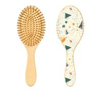 Spazzola per capelli in legno, un modello matematico senza cuciture con forme geometriche e formule, spazzola per capelli lunghi, corti, ricci, spessi, sottili, per donne, uomini, ragazzi e ragazze