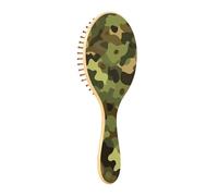 Spazzola per capelli in legno verde camuffamento Paddle Message Brush cepillo para el cabello de mujer