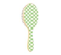 Spazzola per capelli in legno Verde e Bianco Americano Plaid Legno Paddle Spazzola Per Capelli Spazzola Di Legno Per La Crescita Dei Capelli Spazzola Per Capelli Naturali