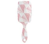 Spazzola per capelli in plastica, per uomini, donne e bambini, motivo geometrico con glitter effetto marmo rosa, massaggiante, per capelli lunghi, spessi, ricci, ondulati, secchi e danneggiati