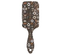 Spazzola per capelli in stile marocchino bohémien mostri marrone delicato progettato per capelli spessi spazzola massaggiante per capelli spessi con manico ergonomico cepillo anti crespo para cabello