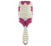 Spazzola per capelli lisci e sani con motivo a onde farfalle animali magenta Massaggio del cuoio capelluto progettato per la crescita dei capelli con manico ergonomico cepillo para definir rizos