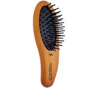 Spazzola per capelli mini Spornette Carry On con manico in legno e cuscino ovale #30-C, dimensioni da viaggio, adatta alla borsa o al bagaglio a