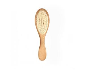 Spazzola per capelli per bambini con manico in legno, per neonati e bambini, setole morbide naturali di capra, ideale come regalo perfetto per la registrazione del bambino