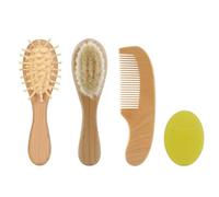 Spazzola Per Capelli Per Bambini - Set Di Spazzole Per Capelli Da Bagno Con Pettine In Legno | Pettine Per Shampoo Per Bambini In 4 Pezzi, Set Di Spazzole In Lana Per Esercizi, Accessorio Per La Cura