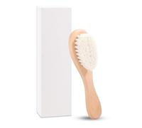 Spazzola per capelli per bambini, spazzola per bambini in pelo di capra spazzola per crosta lattea elementi essenziali per neonati pettine morbido per neonati regali per neonati