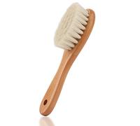 Spazzola per capelli per bebè,Spazzola per capelli in legno naturale con setole morbide di capra, pera e spazzola massaggiante in legno per neonati, bambini (burlywood)