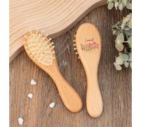 Spazzola per capelli personalizzata per bambini, con fiore per il mese di nascita, spazzola per bambini con nome personalizzato, spazzola per capelli in legno (1 pezzo)