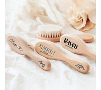 Spazzola per capelli personalizzata per bambini, con incisione, ricordo della nascita del bambino, regalo per neonati, regalo per neomamme, regalo per neonata (1 pezzo)