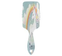 Spazzola per capelli pettine spazzola per capelli cuscino d'aria pettine arcobaleno bianco unicorno per capelli spessi e antistatico districante