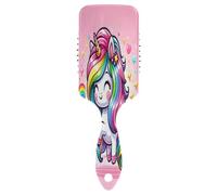 Spazzola per capelli pettine spazzola per capelli cuscino d'aria pettine carino cartone animato arcobaleno unicorno per capelli spessi e antistatico districante
