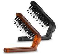 Spazzola per capelli pieghevole, 2 pezzi, portatile, da viaggio, mini spazzola per capelli con setole di cinghiale, antistatica, per donne e uomini, spessa, sottile, liscia, riccia, bagnata e asciutta