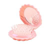 Spazzola per capelli pieghevole a forma di conchiglia con cuscinetto d'aria Design compatto da viaggio per donne ragazze regalo elegante pettine a conchiglia con metallo
