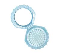 Spazzola per capelli pieghevole a forma di conchiglia con cuscinetto d'aria Design compatto da viaggio per donne ragazze regalo elegante pettine a conchiglia con metallo