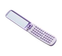 Spazzola per capelli pieghevole con specchio integrato, mini spazzola portatile tascabile con setole in nylon, strumento antistatico compatto per acconciature comode durante i viaggi e le attività