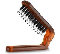 Spazzola per capelli pieghevole, portatile, da viaggio, mini spazzola per capelli con setole di cinghiale, antistatica, tascabile, per donne e uomini, spessa, sottile, liscia, riccia, bagnata e
